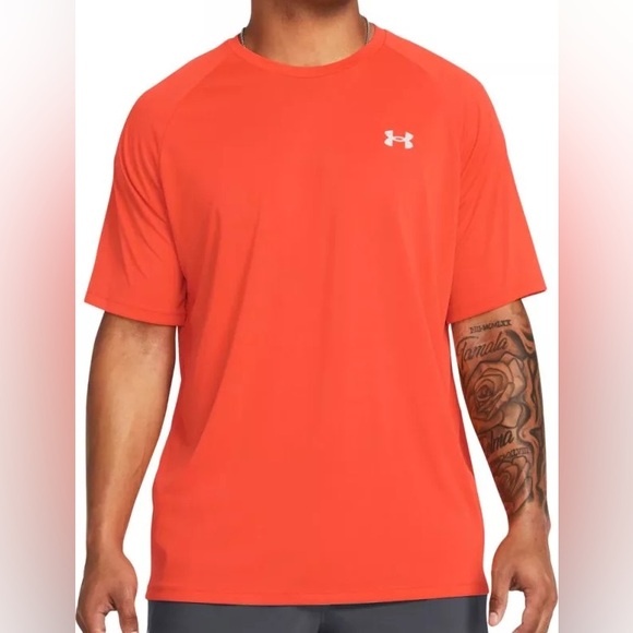 NWT [Under Armour] Orange Athletic Performance Short-Sleeve T-Shirt Men’s 3XL - Picture 2 of 10